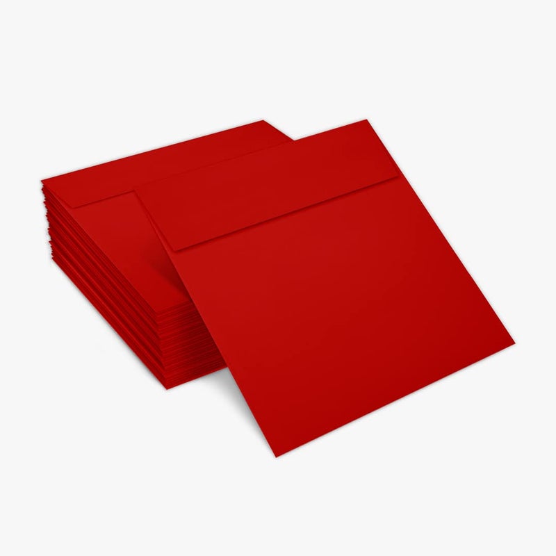 LUXPaper Square Invitation Envelopes | Peel & Press | 5 1/2" x 5 1/2" | Holiday Red | 60lb. Text | 50 Qty - Image 5